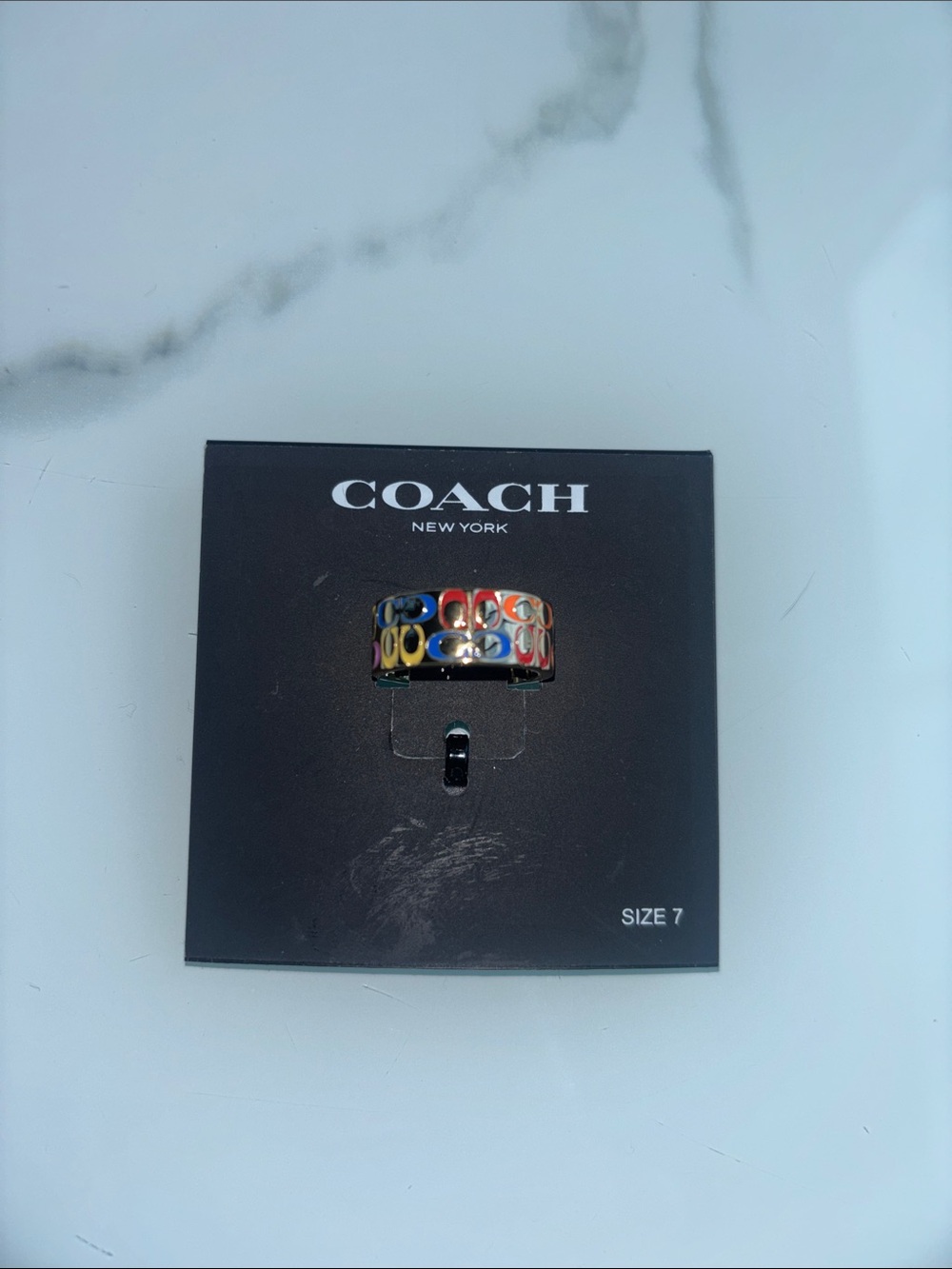 Coach Gold-Tone Logo Band Ring - Picture 2 of 4